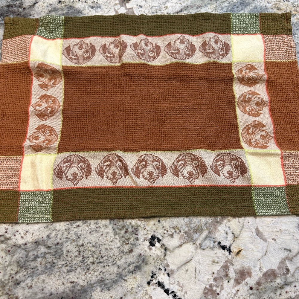 Dog Kitchen Towel Waffle Weave cotton